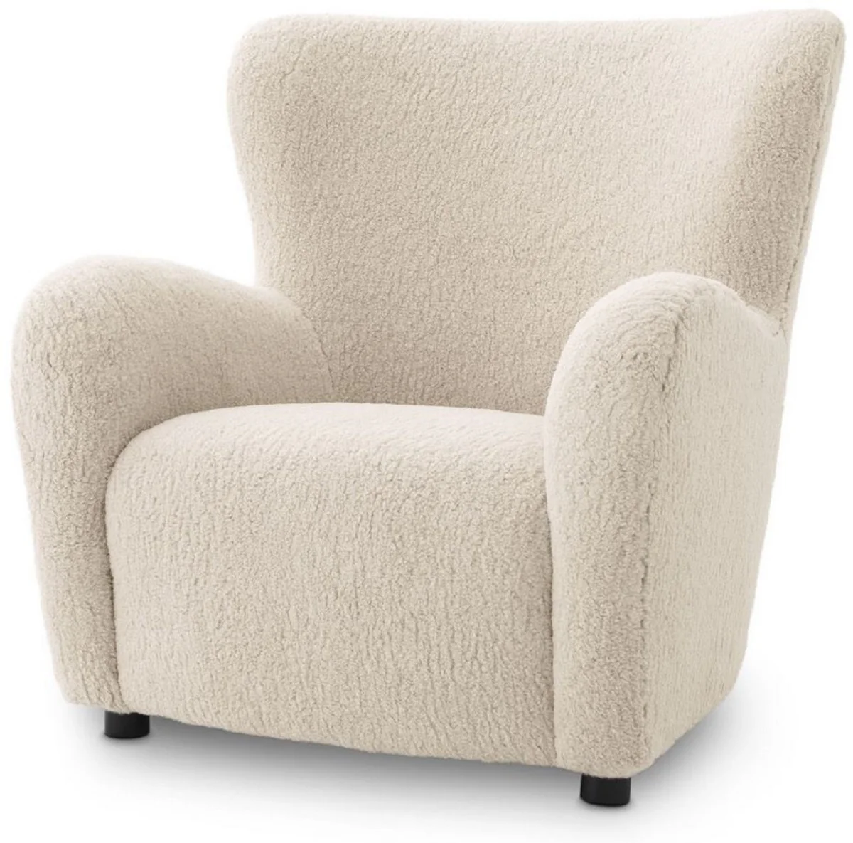 Casa Padrino sill¨®n de lujo crema / negro 92 x 80 x A. 97 cm - Sill¨®n de Sal¨®n - Muebles de Sal¨®n de Lujo