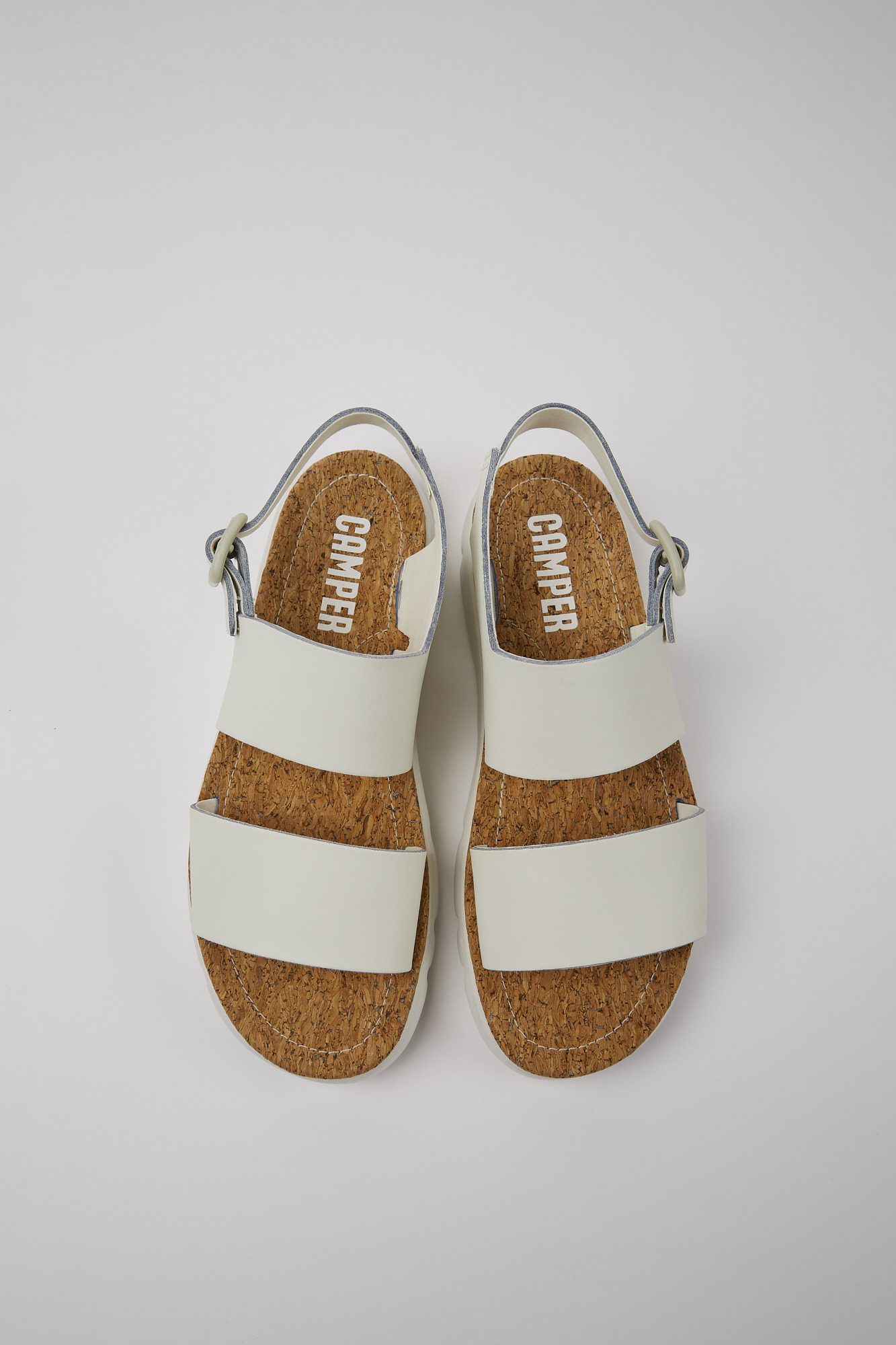 Oruga - White leather sandals for women