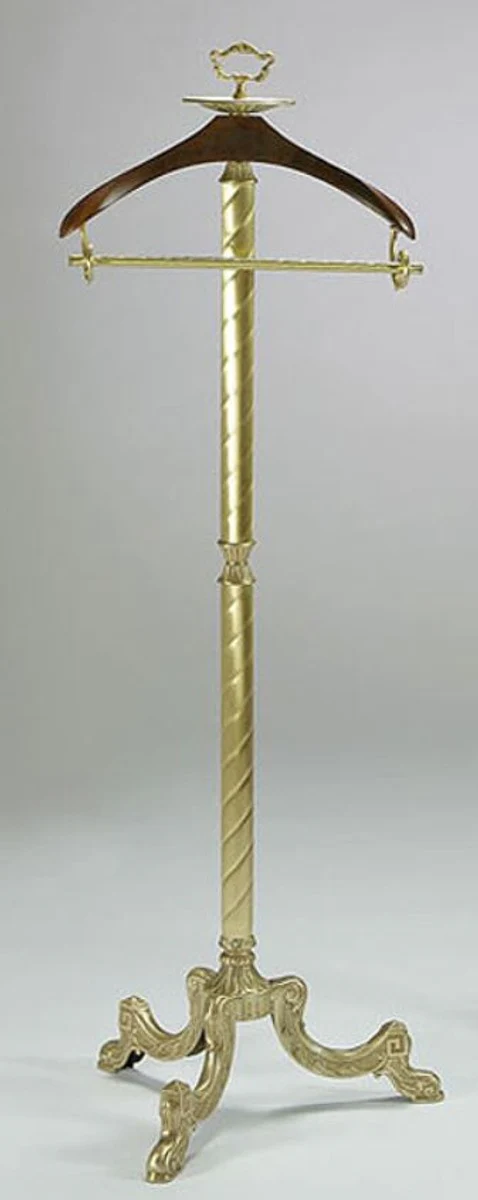 Casa Padrino perchero barroco de lujo latón / marrón 45 x 45 x A. 133 cm - Perchero de latón noble - Perchero de Hotel Barroco