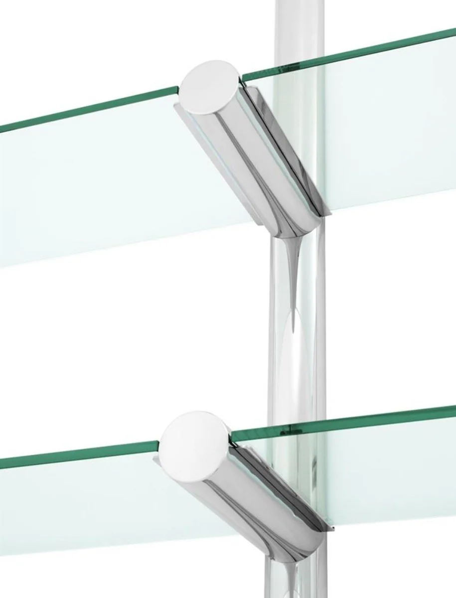 Casa Padrino Living Room Wall Shelf / Bookshelf Silver 211.5 x 33 x H. 228 cm - Luxury Furniture