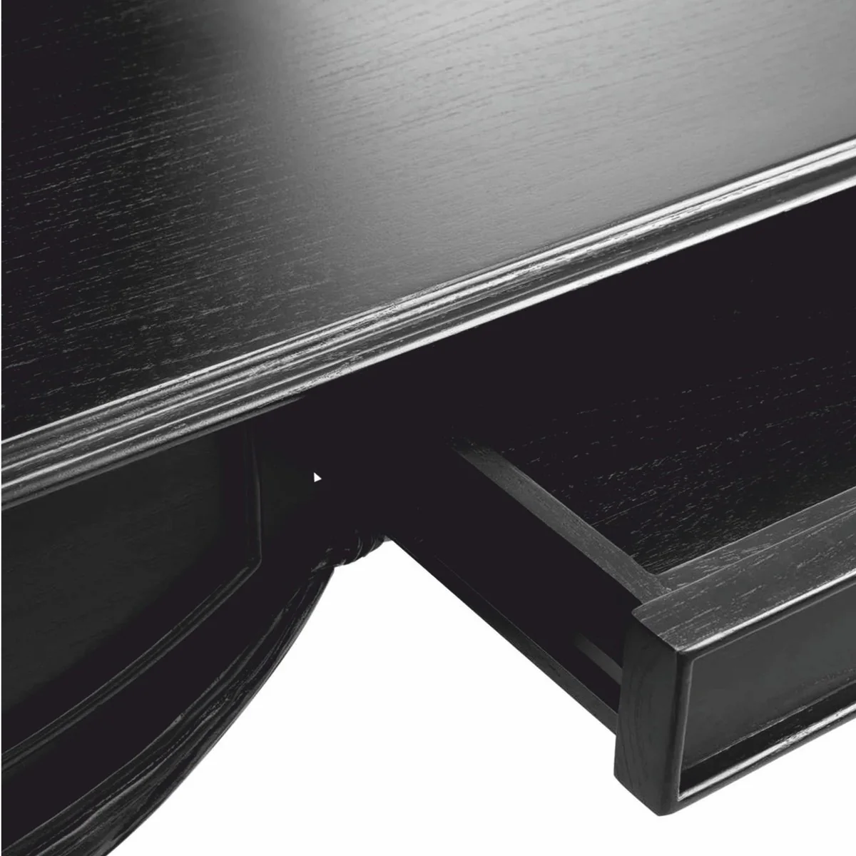 Casa Padrino Escritorio Barroco de Lujo Negro 160 cm - Muebles de Oficina Barrocos