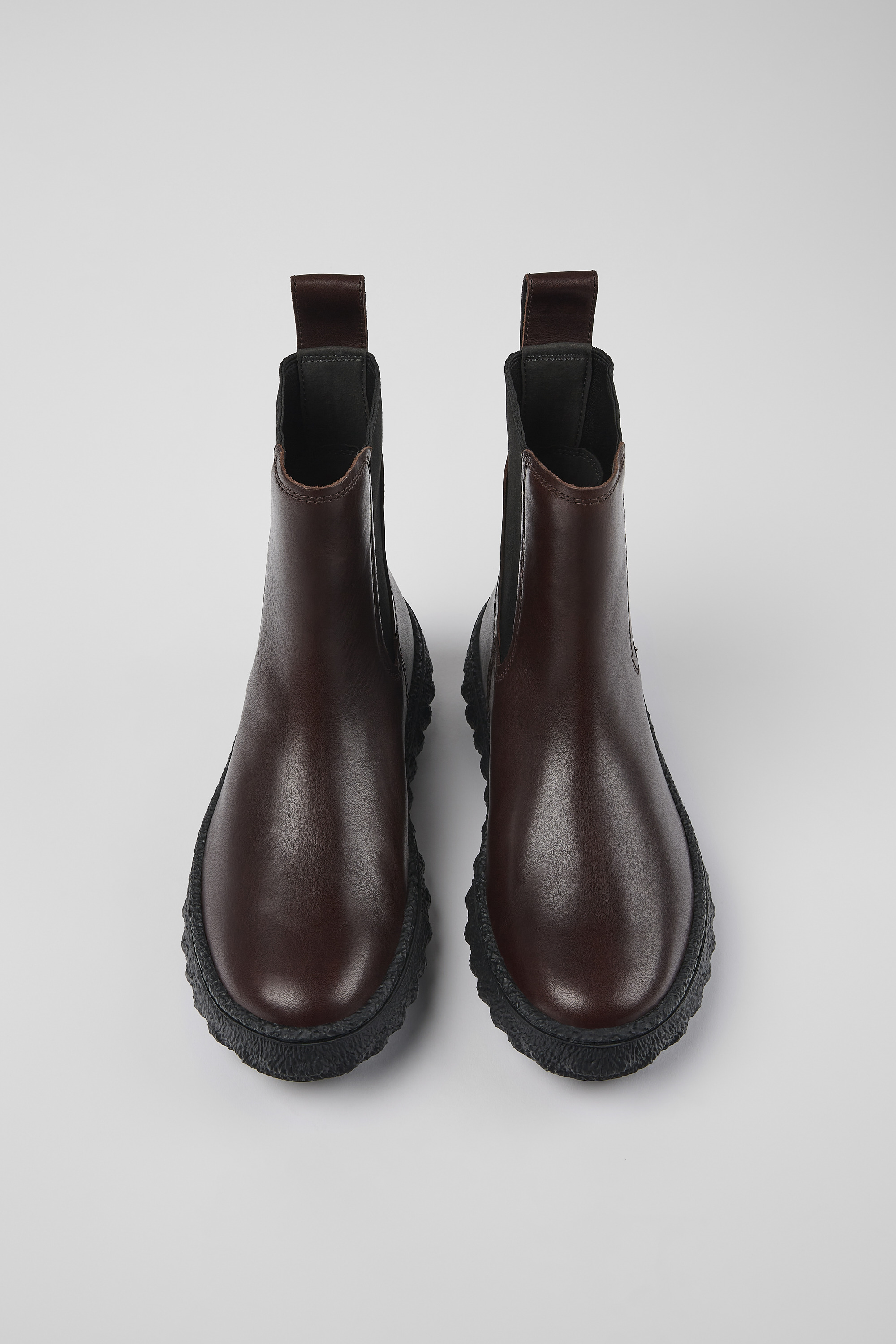 Ground MICHELIN - Burgundy leather ankle boots for women