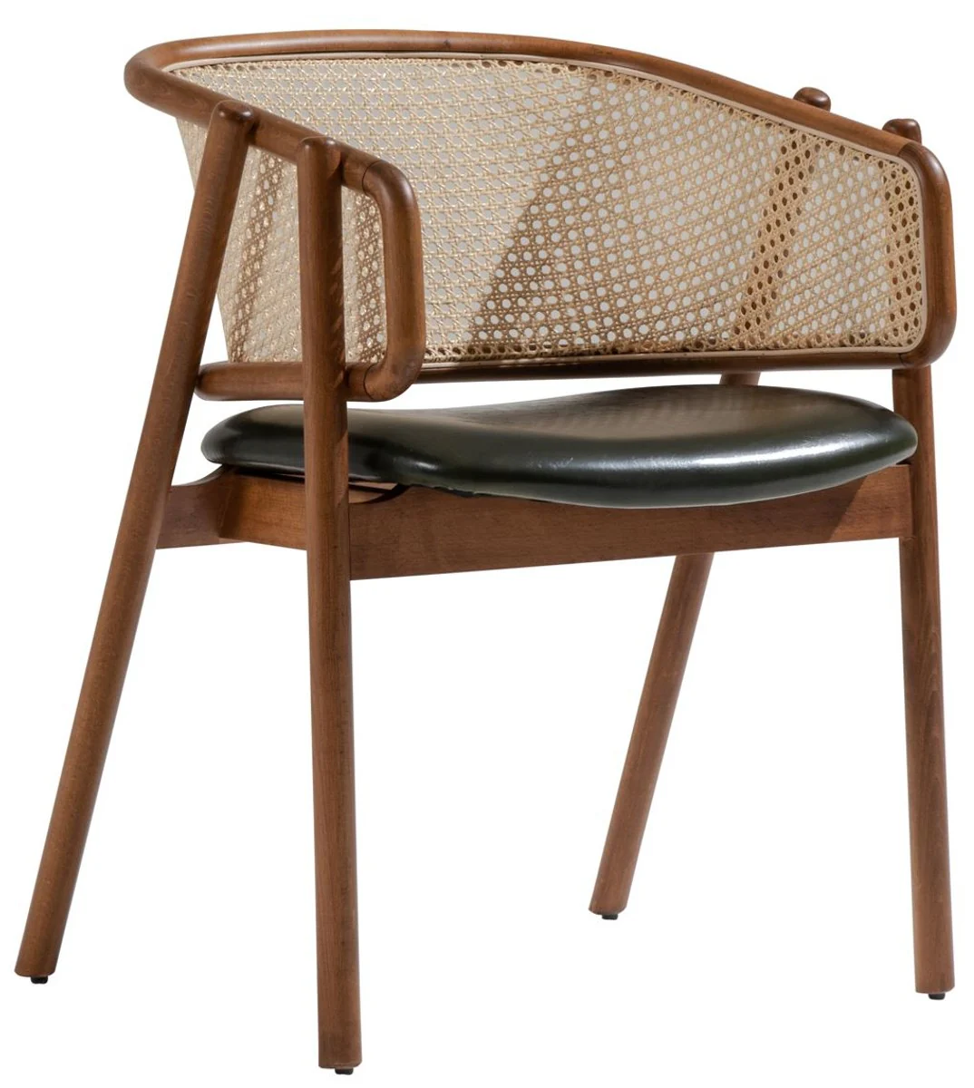 Casa Padrino silla de comedor de lujo con reposabrazos marr¨®n / natural / verde oscuro A. 77 cm