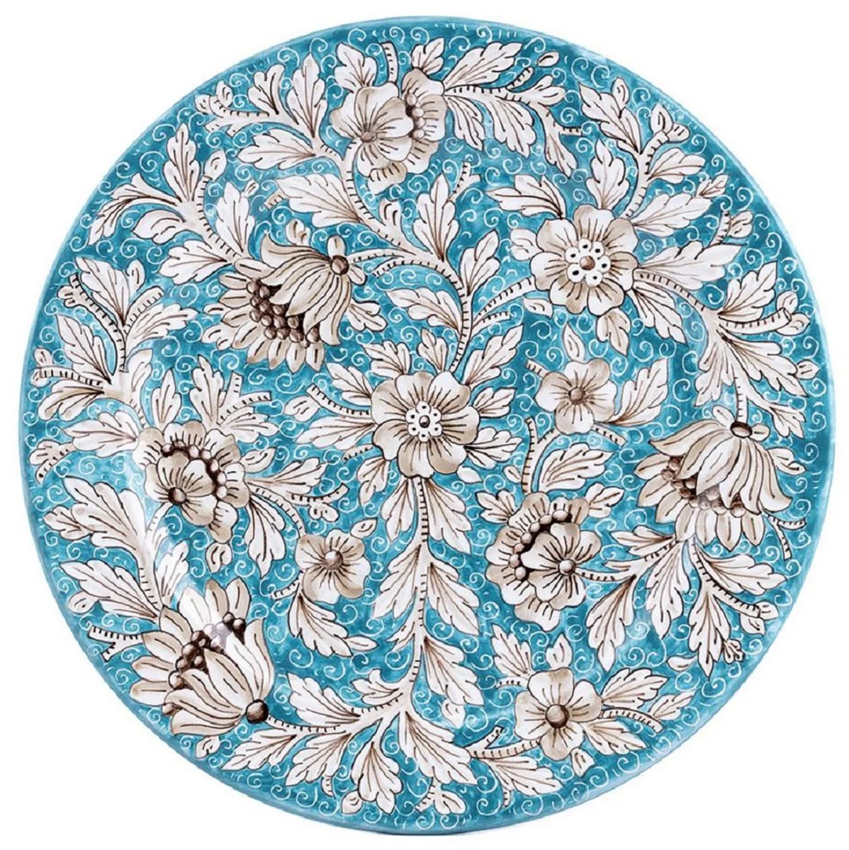 Casa Padrino conjunto de 6 platos de cer¨¢mica de lujo azul claro ? 32 cm - Hecho en Italia