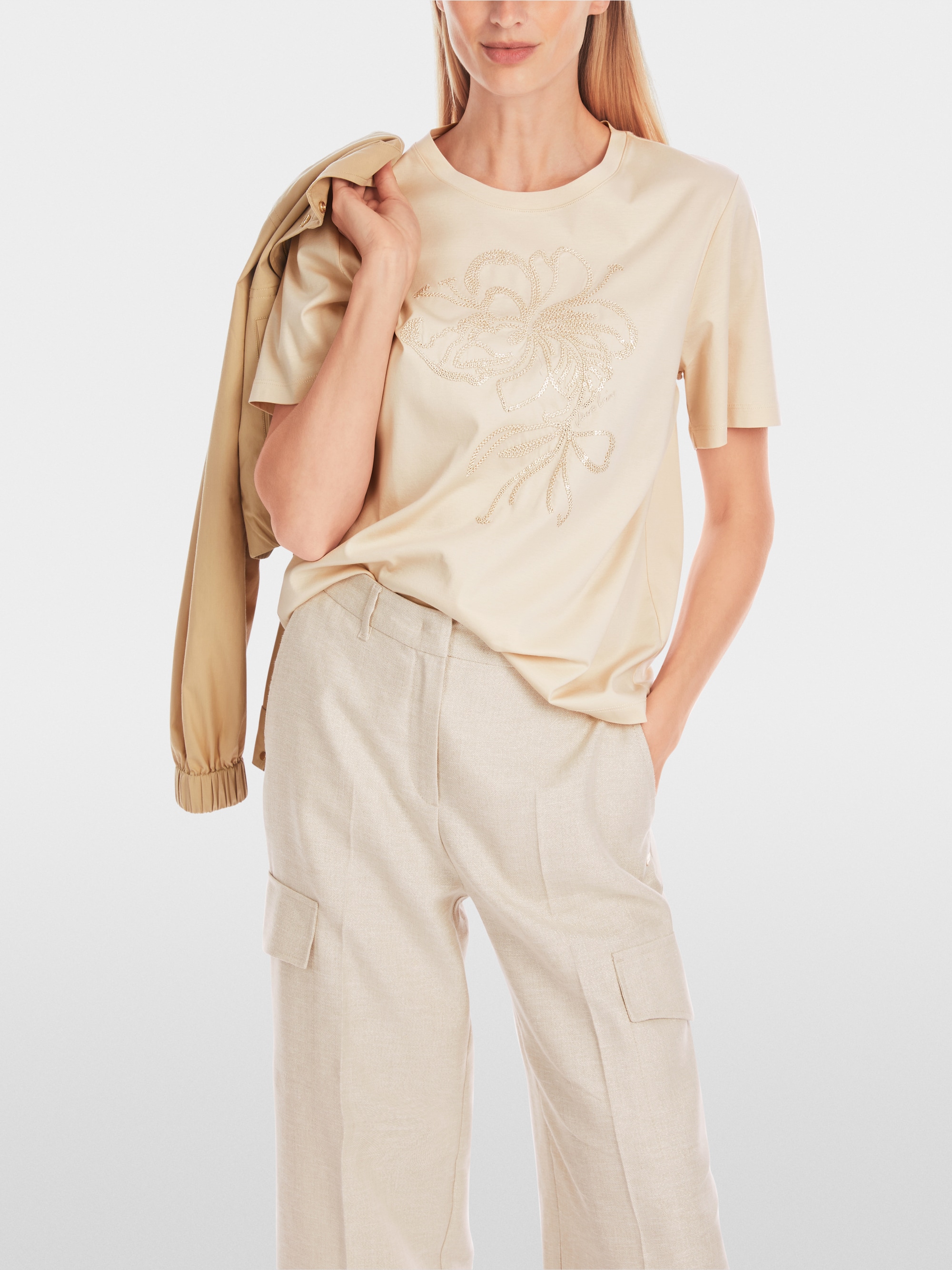 Marc-Cain Embroidered T-shirt in pure cotton