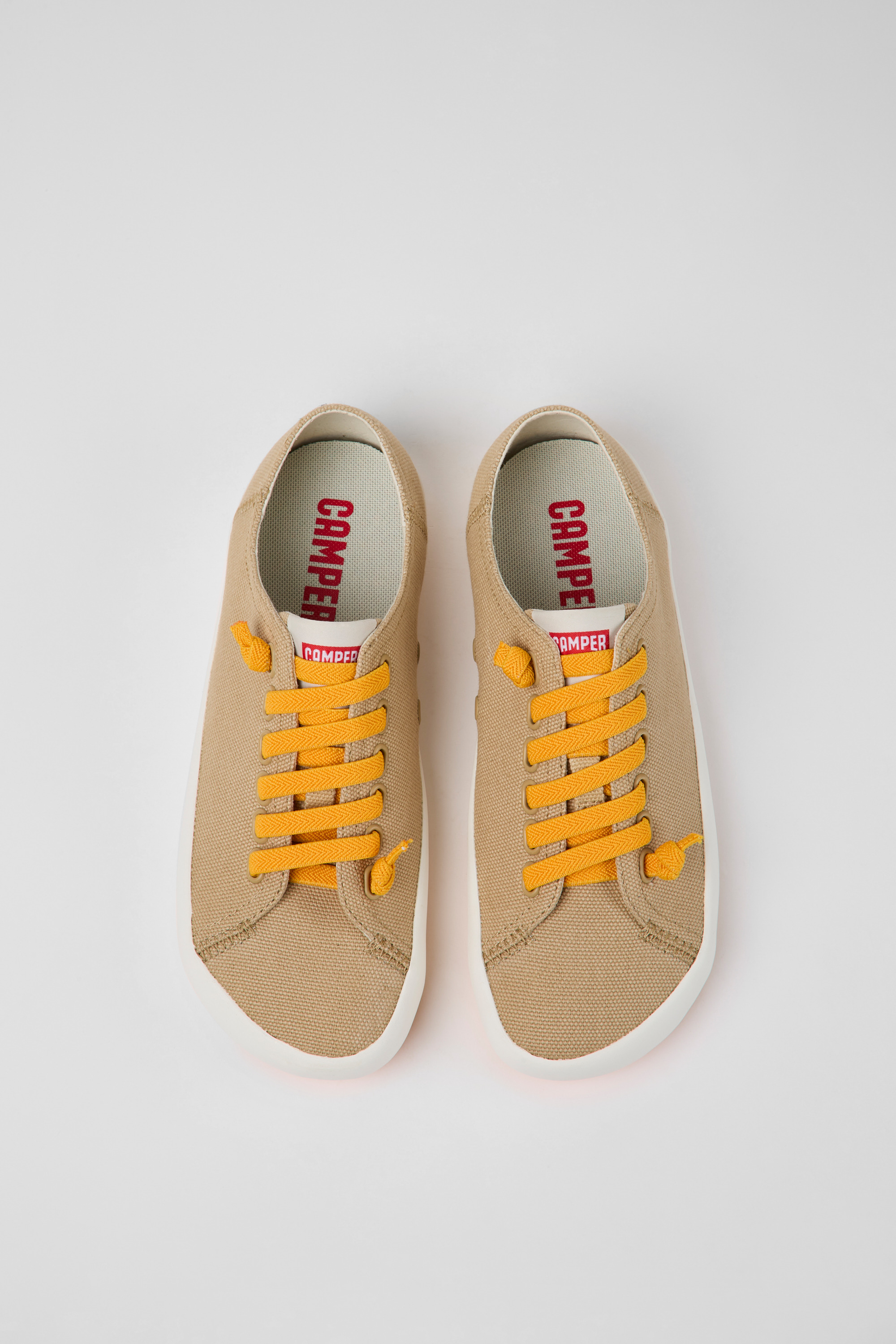 Peu Rambla - Beige textile sneakers for women