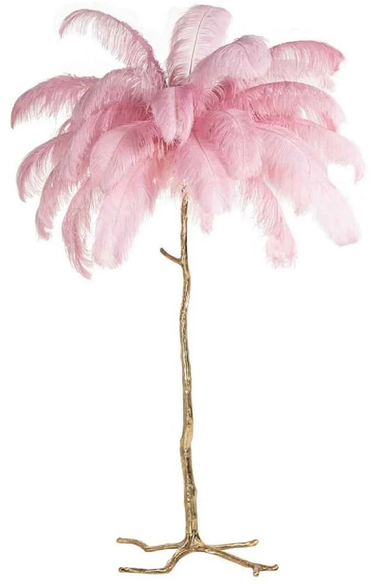 Casa Padrino lámpara de pie de lujo palmera rosa / oro 110 x 110 x A. 175 cm - Lámpara de pie moderna en diseño de palmera - Luces de lujo - Calidad de lujo