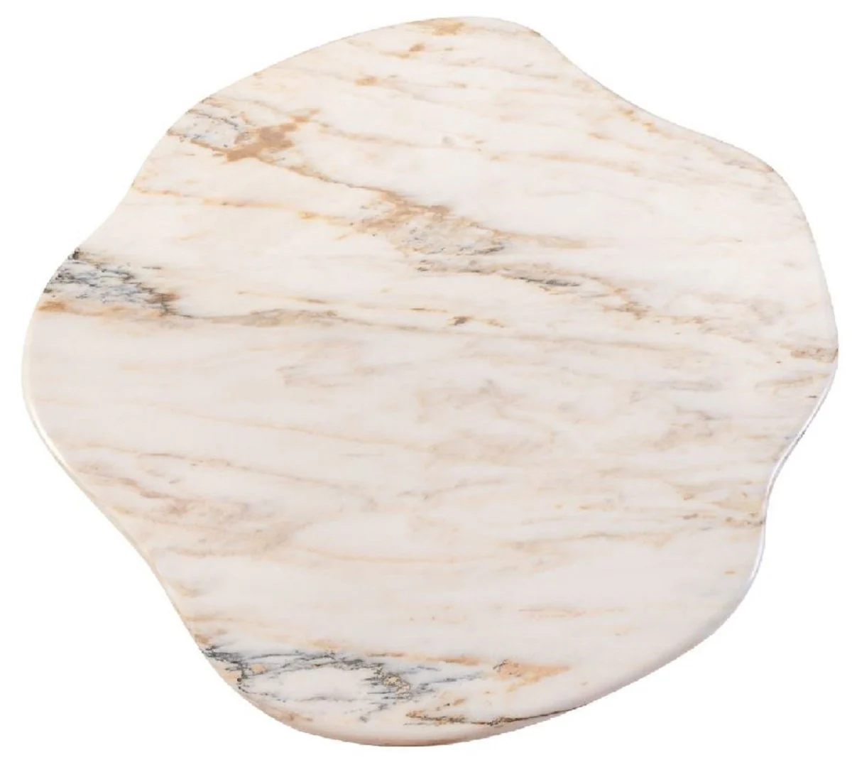 Casa Padrino mesa de centro de m¨¢rmol de lujo blanco-beige 106 x 105 x A. 46,5 cm - Mesa de sal¨®n de m¨¢rmol - Muebles de sal¨®n - Muebles de lujo - Muebles de m¨¢rmol