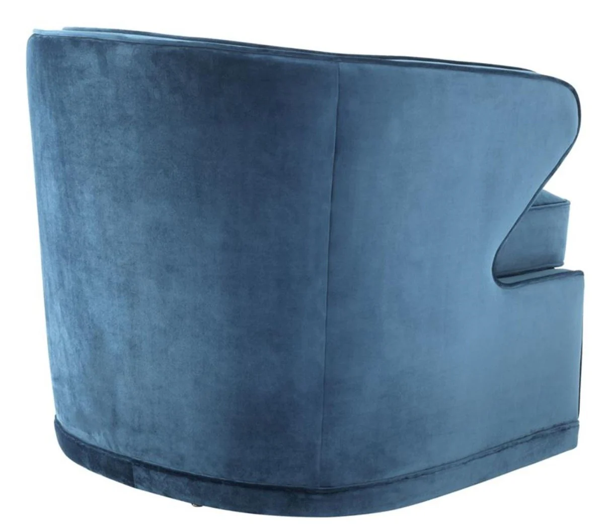 Casa Padrino sillón de sala de estar / sillón giratorio azul 75 x 80 x H. 73 cm - Muebles de Salón de Lujo