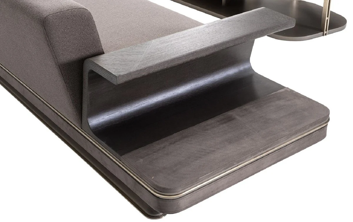 Casa Padrino sof¨¢ de lujo gris / plata 290 x 94 x A. 76 cm - Sof¨¢ de sal¨®n - Sof¨¢ de hotel - Muebles de sal¨®n - Muebles de hotel - Muebles de lujo - Interiores de lujo