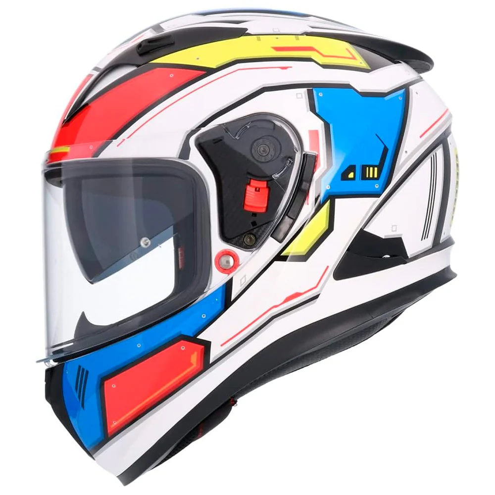CASCO SHIRO SH-605 SHADOW BLANCO / AZUL / ROJO