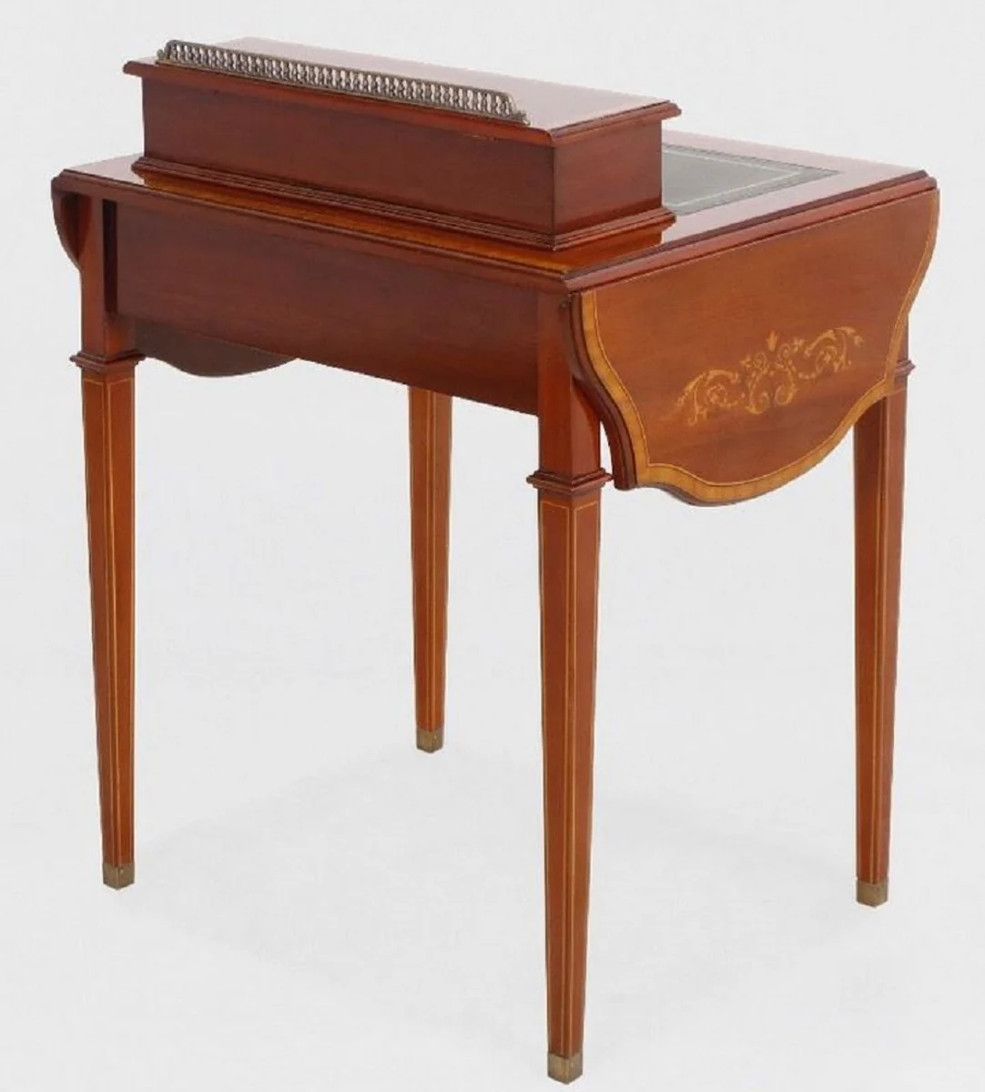 Casa Padrino secreter Art Nouveau de lujo marr¨®n / verde - Escritorio de madera maciza hecho a mano - Mobiliario de Oficina Barroco y Art Nouveau