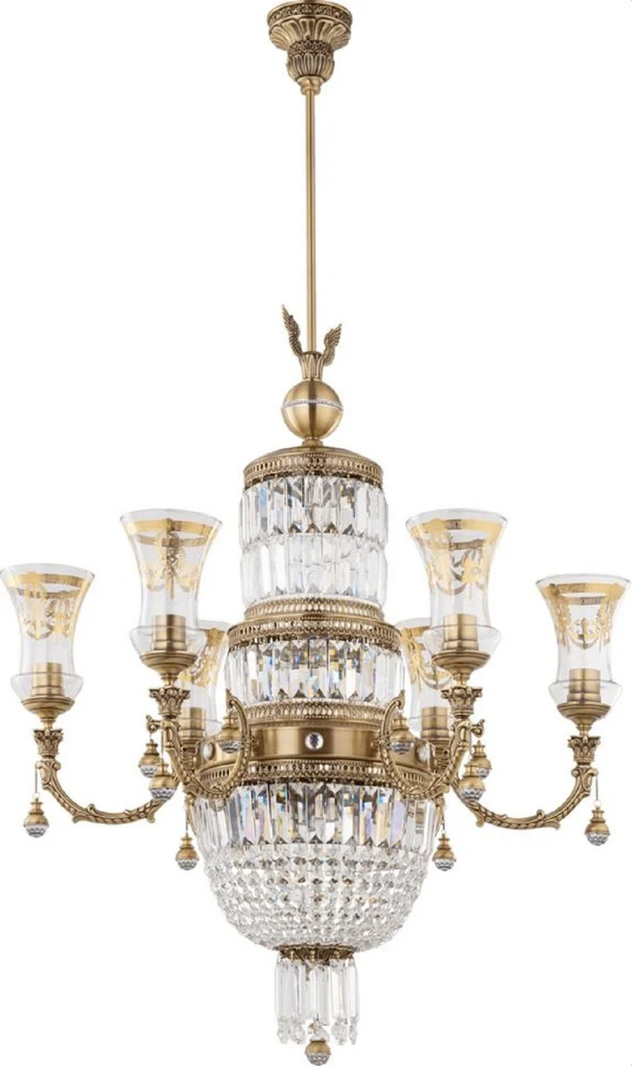 Casa Padrino ara?a de luces barroco de lujo lat¨®n con p¨¢tina / oro ? 75 x A. 138 cm