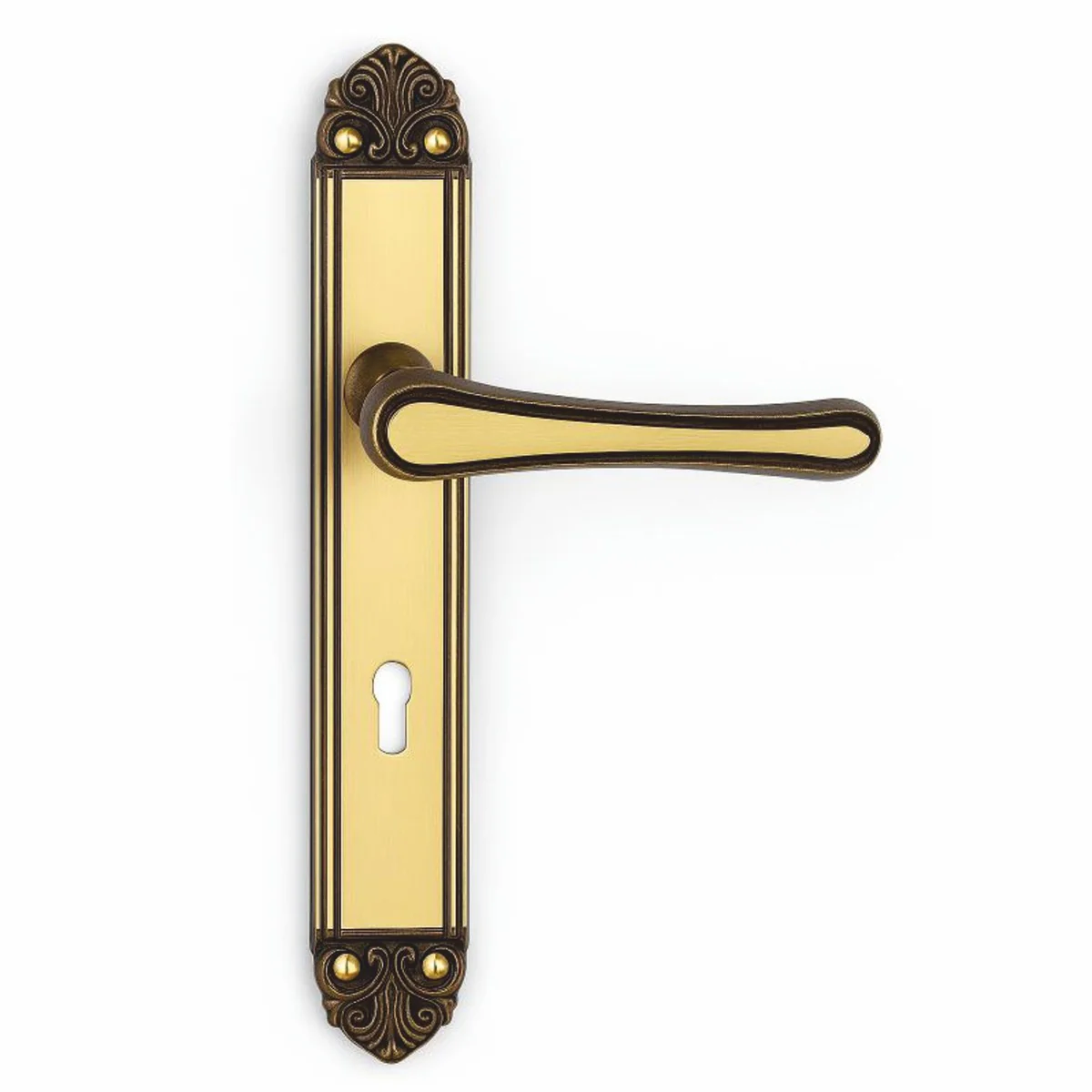 Casa Padrino conjunto de manijas de puerta Art Nouveau lat¨®n con p¨¢tina A. 25,2 cm
