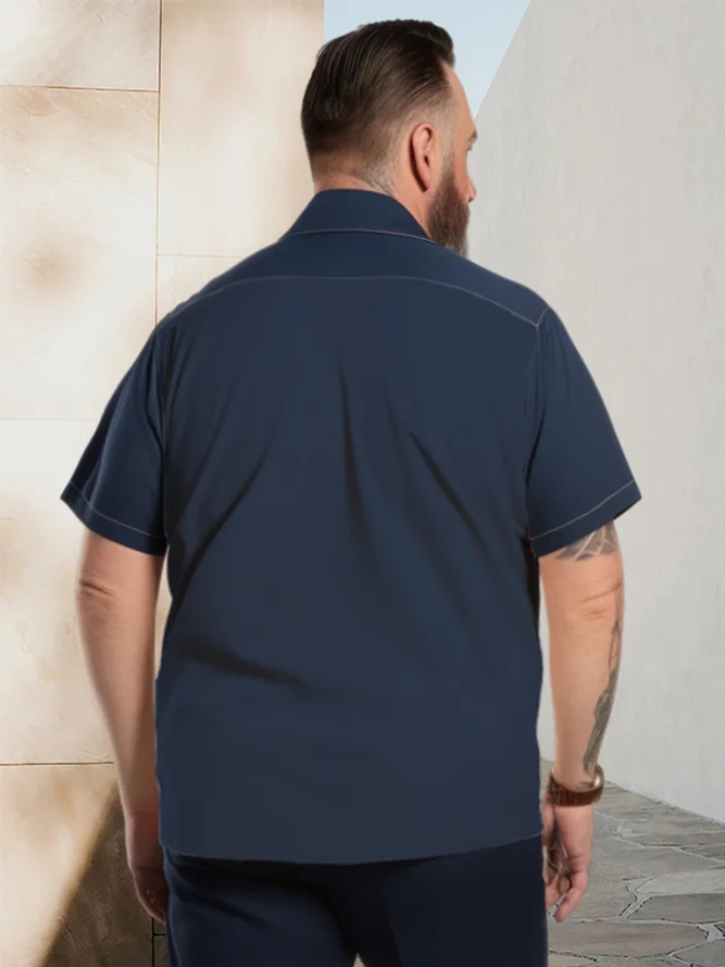 Men's Big Size Vacation Casual Hawaiian Short Sleeve Shirt 007