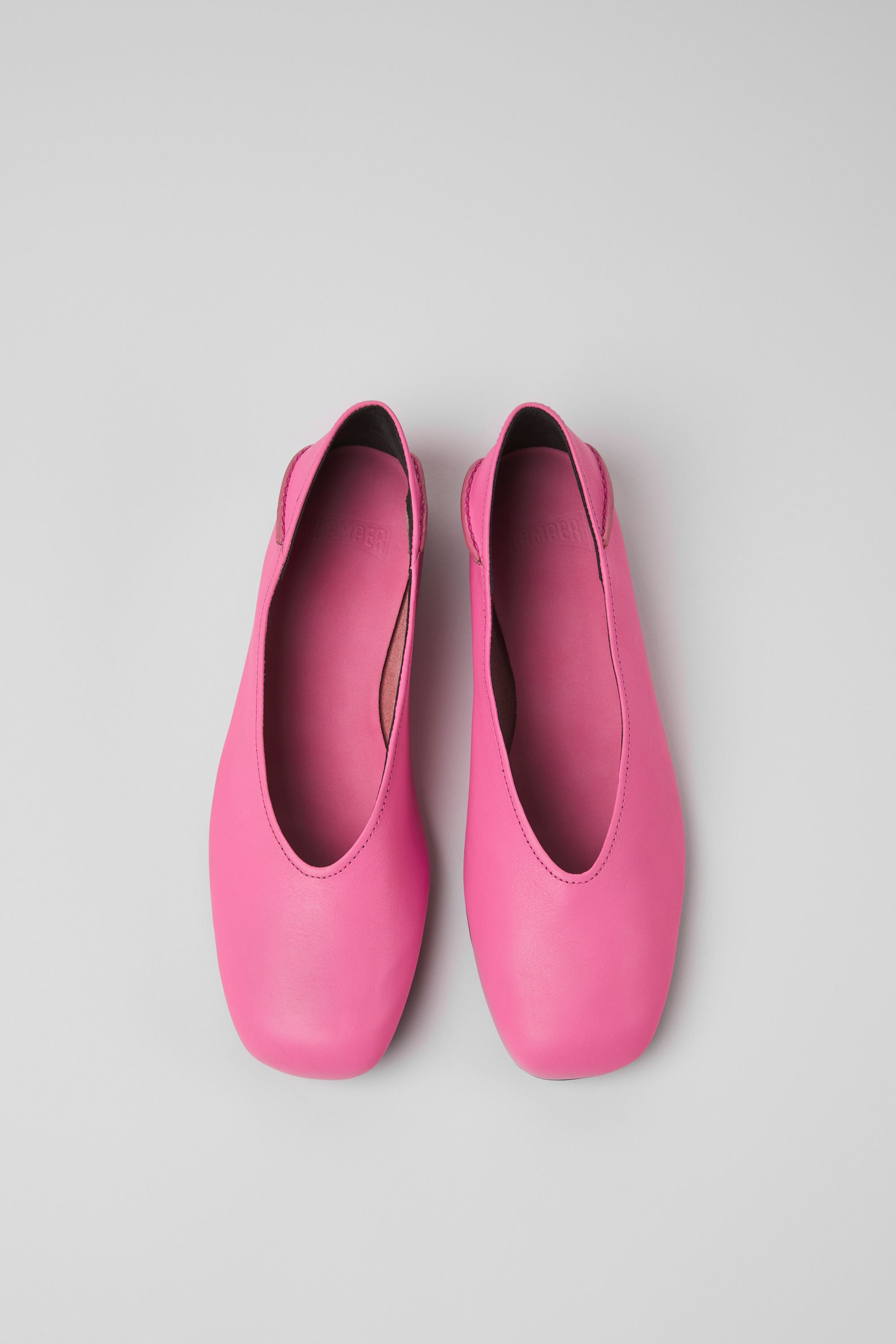 Casi Myra - Pink leather ballerinas for women
