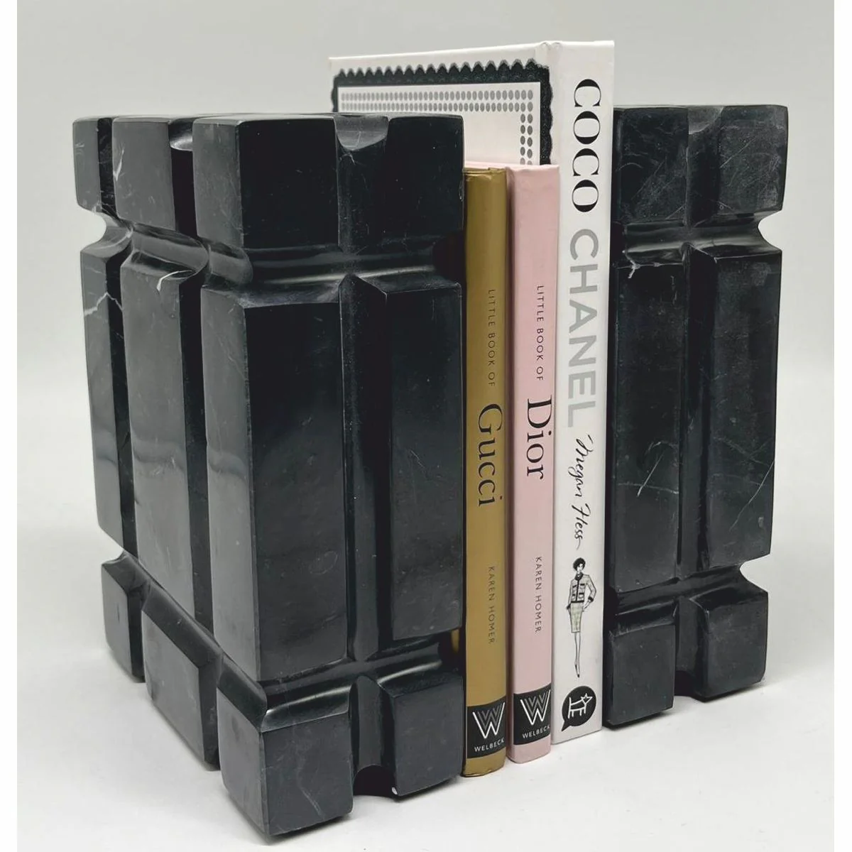 Casa Padrino conjunto de sujetalibros decorativos de m¨¢rmol de lujo negro - Accesorios decorativos