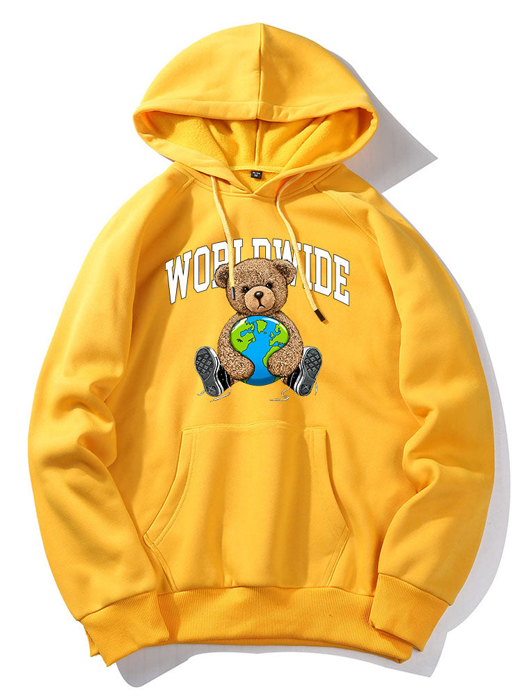 Worldwide Bear Print Hoodie