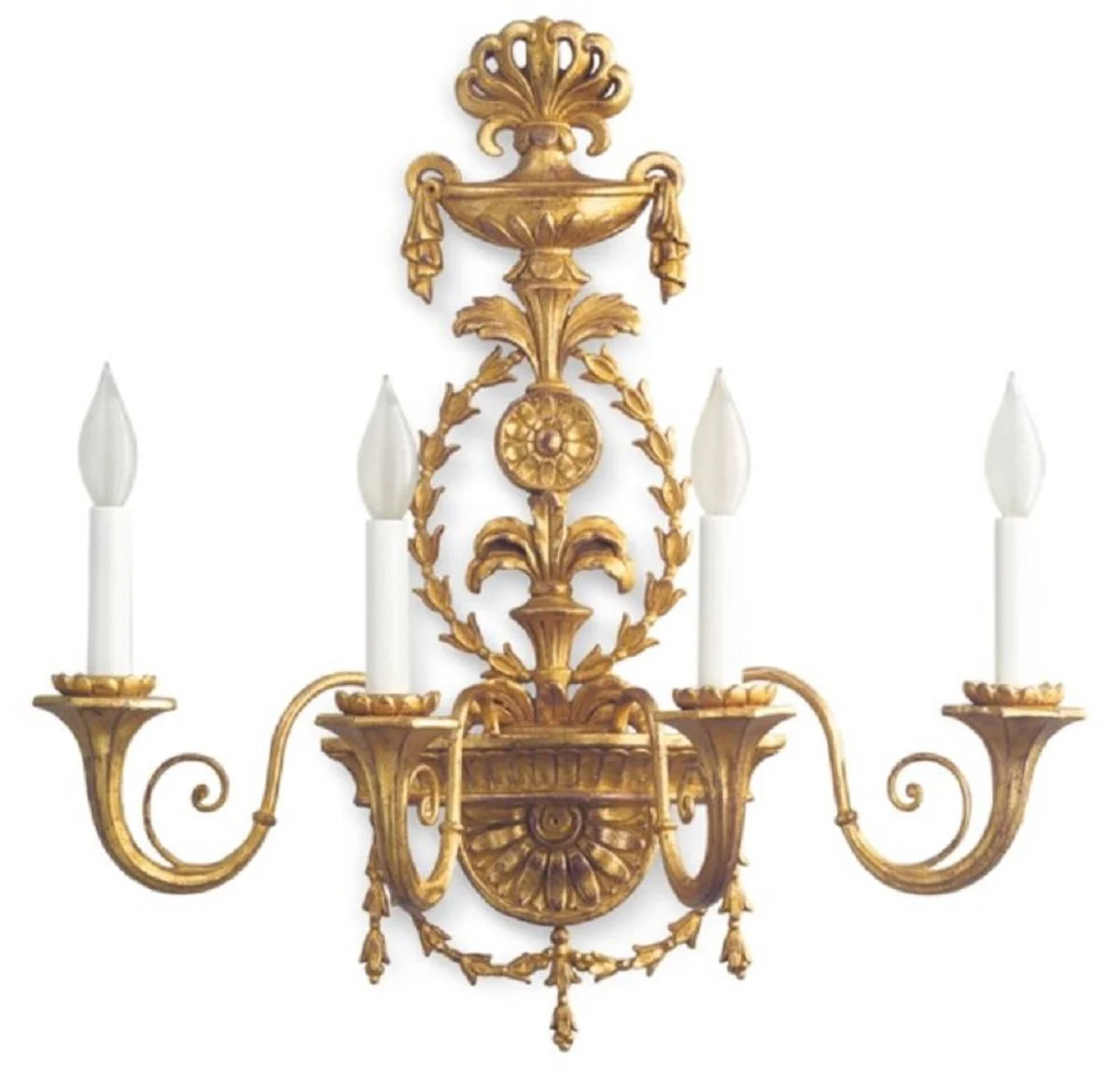 Casa Padrino lámpara de pared barroco de lujo oro antiguo 61 x 24 x A. 62 cm - Magnífica lámpara de pared estilo barroco - Noble y Magnífica - Calidad de Lujo - Hecho en Italia