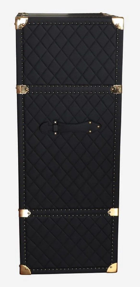 Casa Padrino armario bar maleta de cuero de lujo negro / lat¨®n A. 135 cm - Hecho en Italia