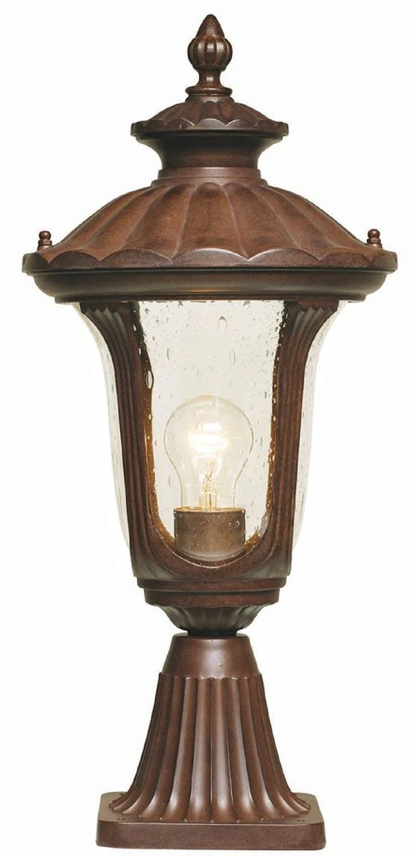 Casa Padrino lámpara de pedestal barroco óxido Ø 23,5 x A. 51 cm - Luz exterior resistente a la intemperie - Luz de jardín - Luz de patio - Luz exterior barroco - Iluminación exterior nostálgica