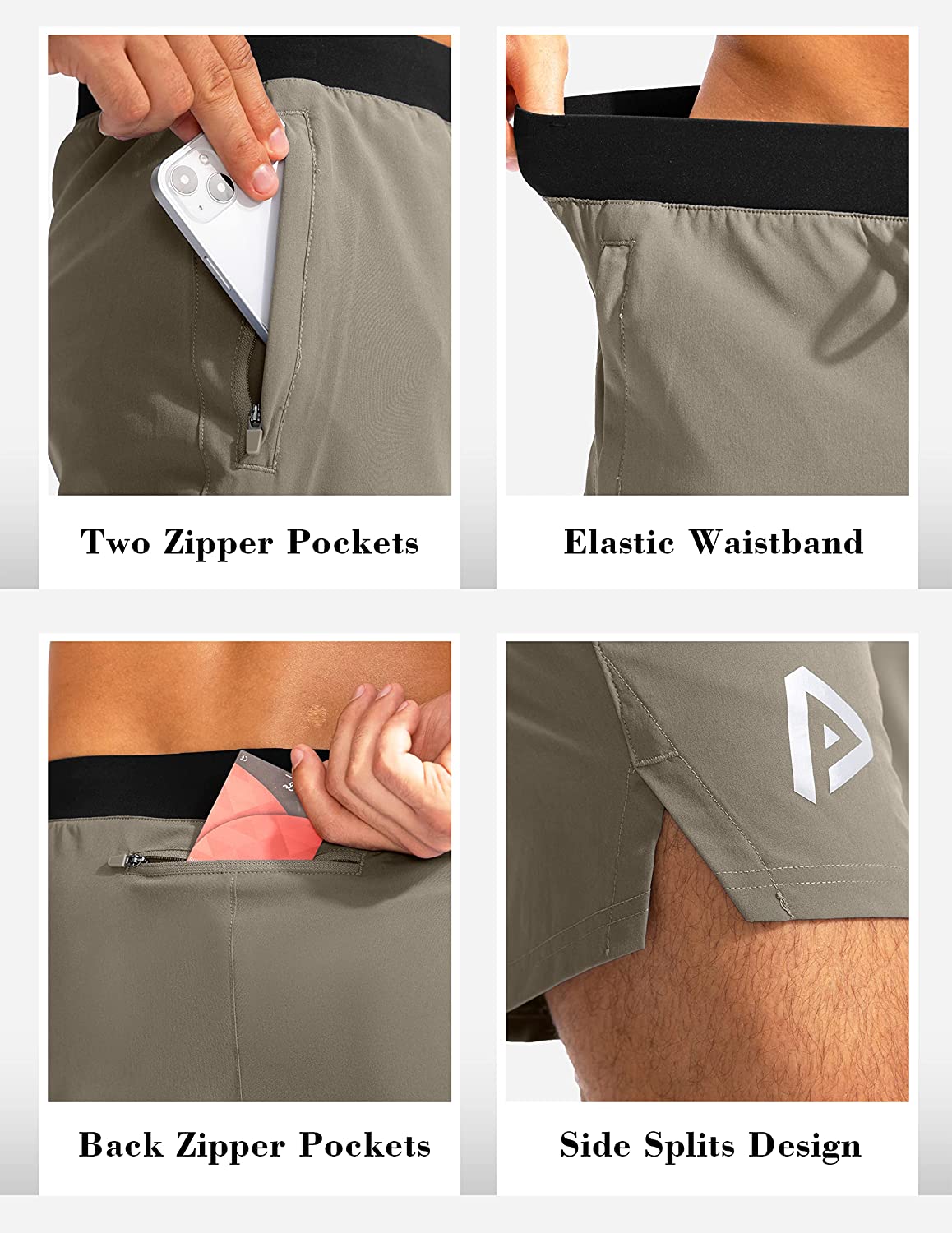 Men's Workout Running Shorts 5 Inch Lightweight Quick Dry Soccer Gym Athletic Shorts for Men with 3 Pockets