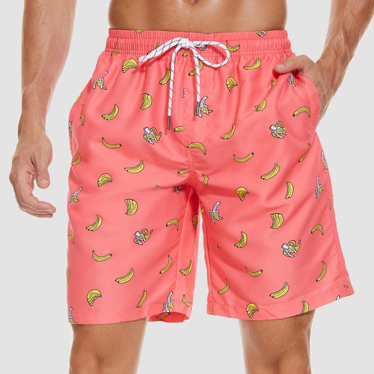 Men's Beach Shorts Swimming Trunks Mesh Lining Shorts with 2 Pockets Quick Dry