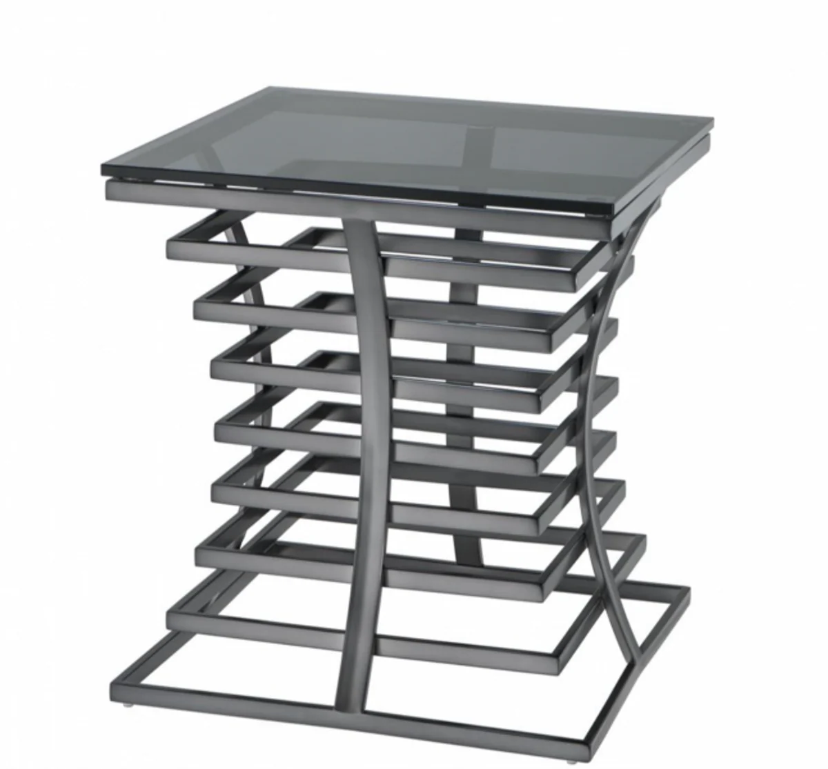 Casa Padrino luxury art deco designer side table bronze with smoke glass - Luxury Designer Table