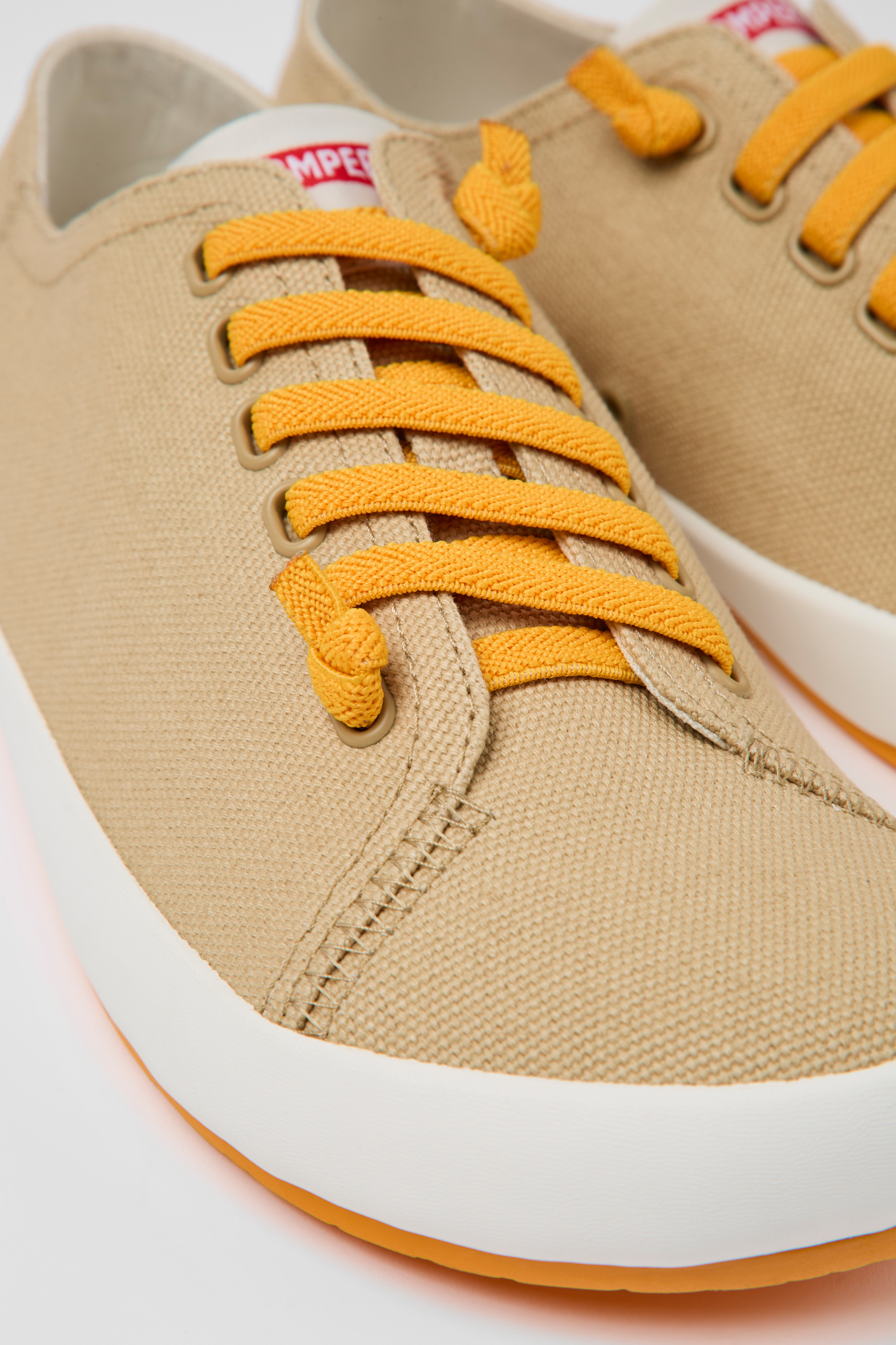 Peu Rambla - Beige textile sneakers for men