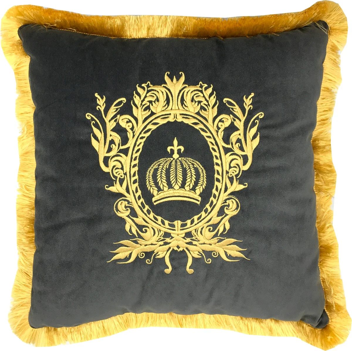 Harald Gl??ckler almohada decorativa de lujo Pomp??s de Casa Padrino gris / dorado - almohada Gl??ckler