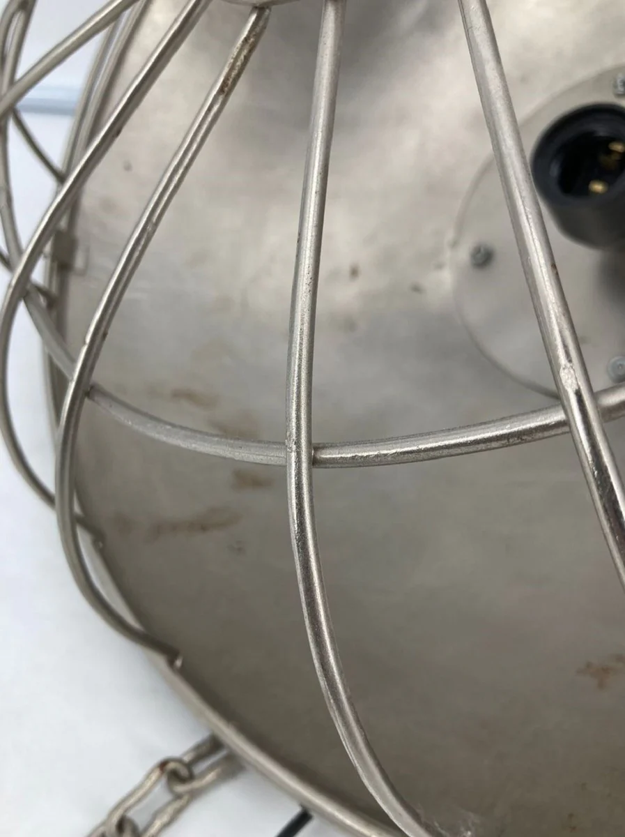 Casa Padrino lámpara colgante de diseño industrial plata Ø 40 x A. 30 cm - Lámpara colgante metal estilo industrial - Luces estilo industrial