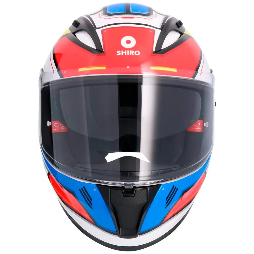 CASCO SHIRO SH-605 SHADOW BLANCO / AZUL / ROJO