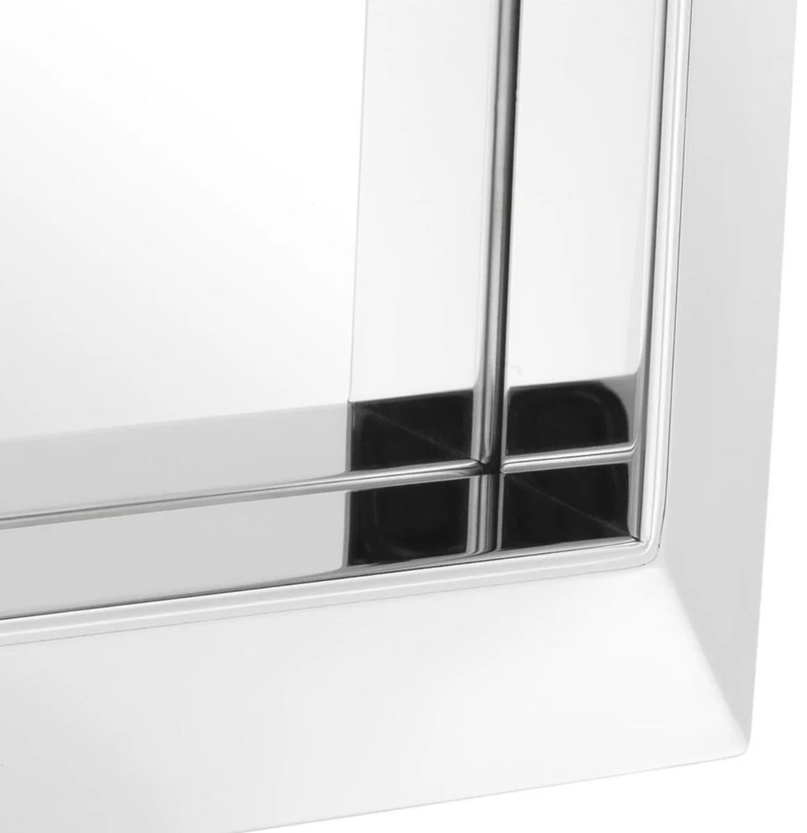 Casa Padrino espejo de lujo de plata 31 x 7 x H. 31 cm - Espejo de Pared de Acero Inoxidable