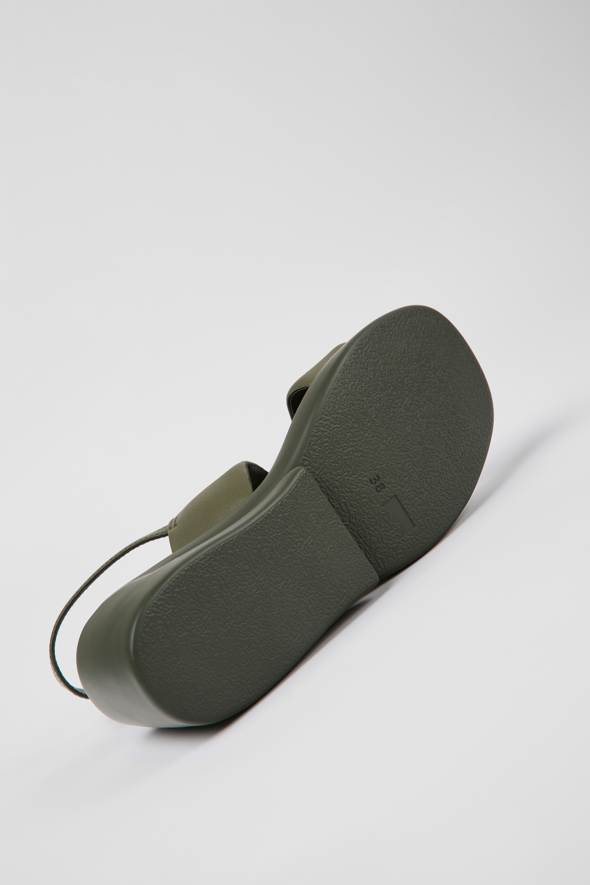 Kaah - Green leather sandals for women