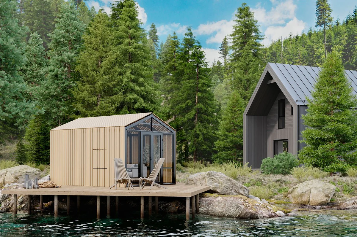 Casa Padrino Casa de Jard¨ªn de Lujo Negro / Beige 400 x 300 x A. 276,2 cm - Casa de Jard¨ªn de Madera Maciza con Ventanas y Puertas de Vidrio - Casas de jard¨ªn modernas - Casas de jard¨ªn de lujo