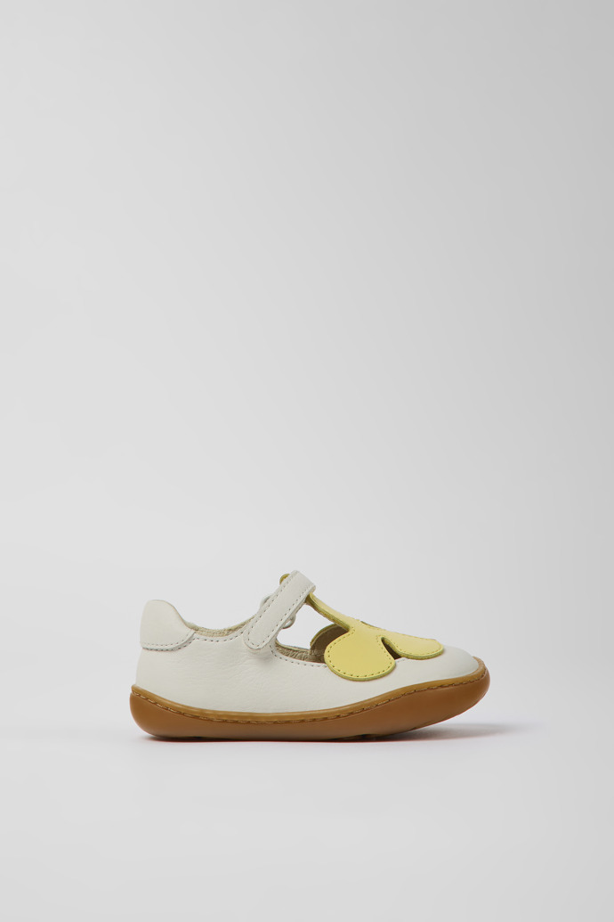 Twins White and yellow leather shoes for kids