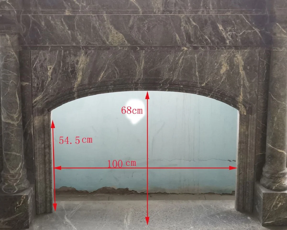 Casa Padrino marco de chimenea barroco de lujo verde 180 x 35 x A. 135 cm - Magn¨ªfico marco de chimenea de m¨¢rmol de alta calidad - Accesorios decorativos en estilo barroco