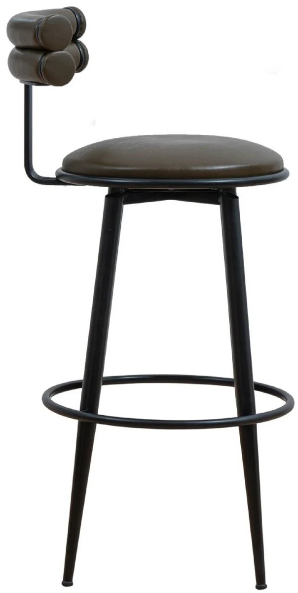 Casa Padrino silla de bar de lujo marr¨®n oscuro / negro A. 98 cm