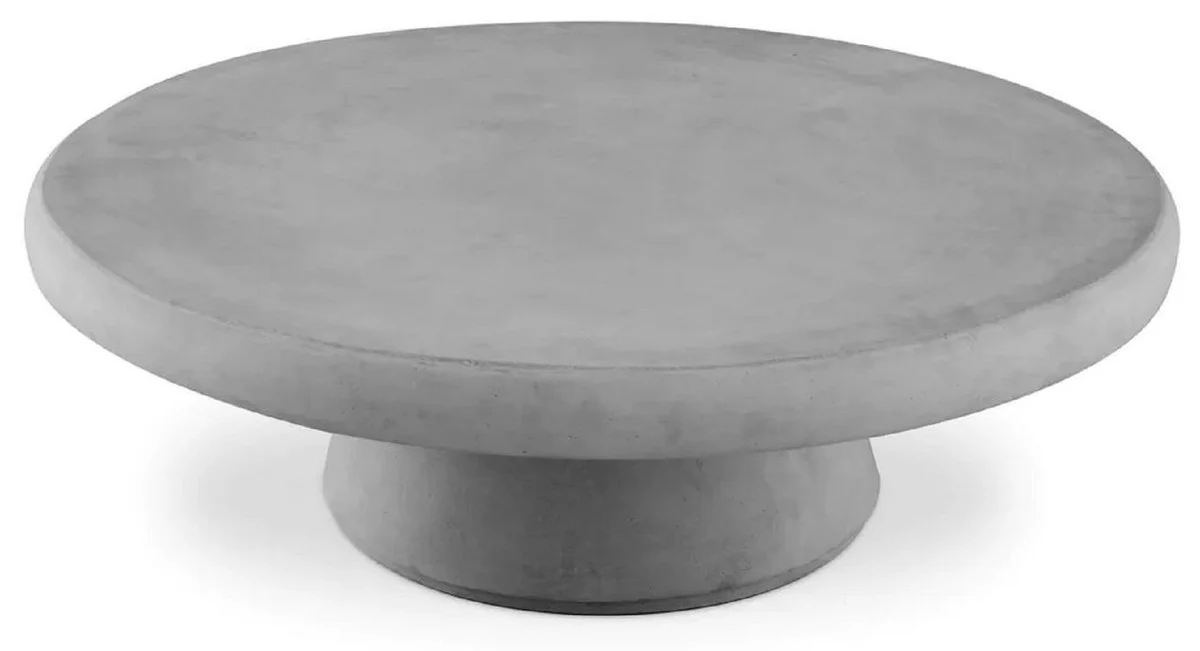 Casa Padrino mesa de jard¨ªn de lujo gris ? 100 x A. 32 cm - Mesa de centro de jard¨ªn redonda de hormig¨®n armado con fibra de vidrio - Muebles de jard¨ªn y terraza - Calidad de lujo