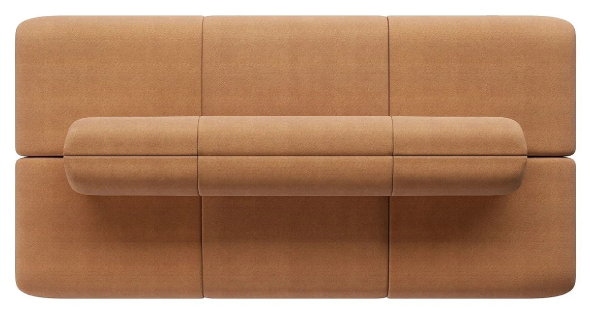 Casa Padrino sof¨¢ de lujo marr¨®n 360 x 180 x A. 72 cm - Sof¨¢ modular de hotel de 6 piezas - Sof¨¢ de sal¨®n - Muebles de sal¨®n - Muebles de hotel - Muebles de lujo