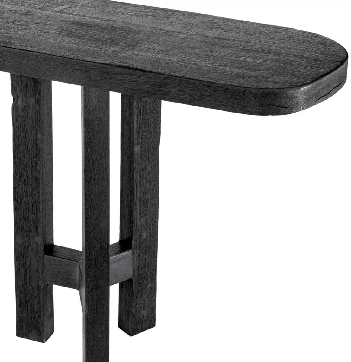 Casa Padrino consola de lujo negro antiguo 230 x 35 x A. 74,5 cm - Mesa consola rectangular de madera maciza - Muebles de madera maciza - Muebles de lujo - Calidad de lujo