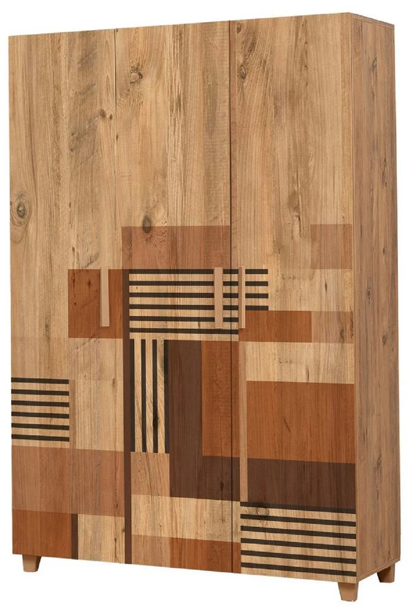 Casa Padrino armario de dormitorio de lujo natural / marr¨®n 120 x 48 x A. 189 cm - Armario de madera maciza con 3 puertas - Muebles de Dormitorio - Muebles de Hotel - Muebles de Lujo