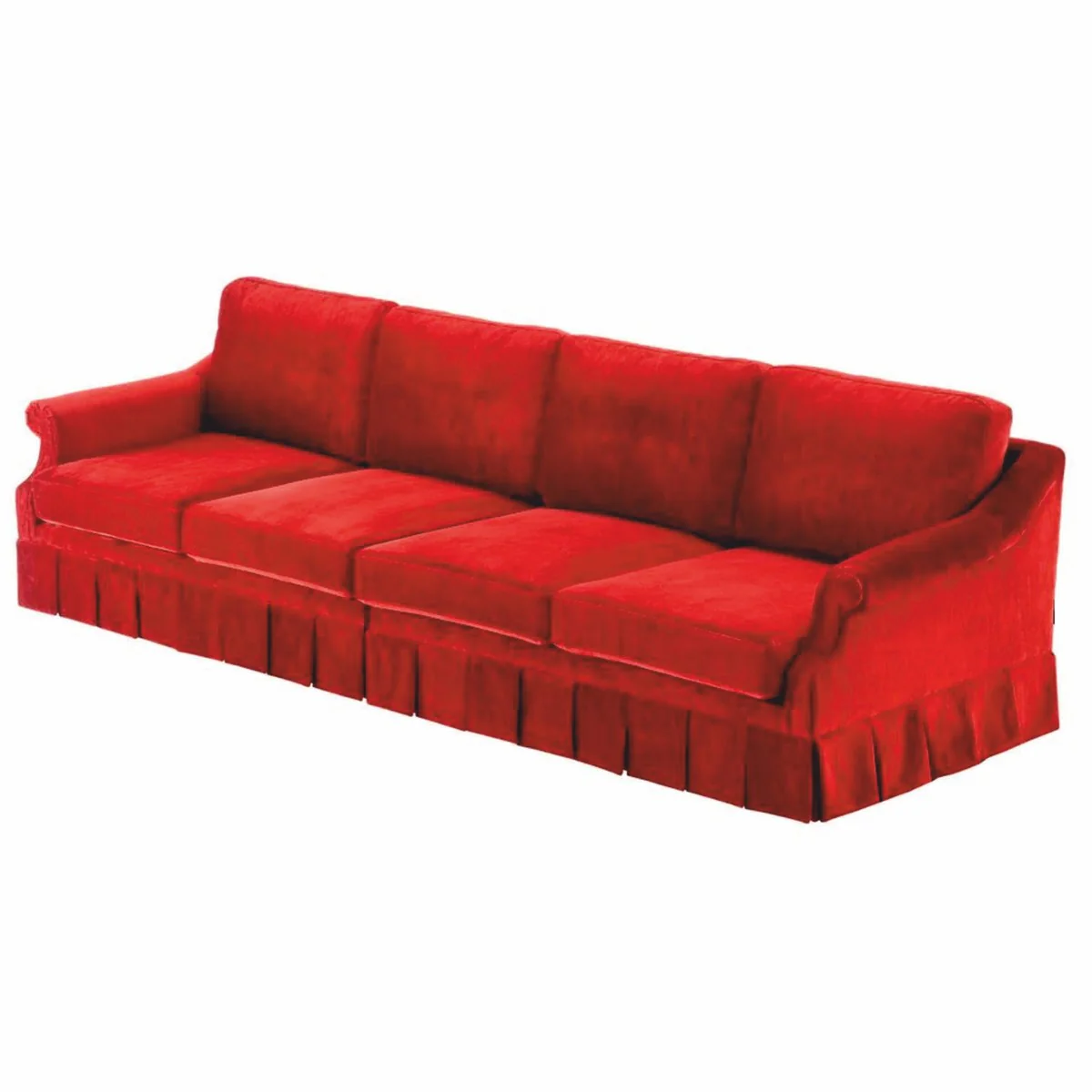 Casa Padrino Sof¨¢ de Lujo de Terciopelo Rojo 316 cm - Muebles de Lujo para Salas de Estar y Hoteles