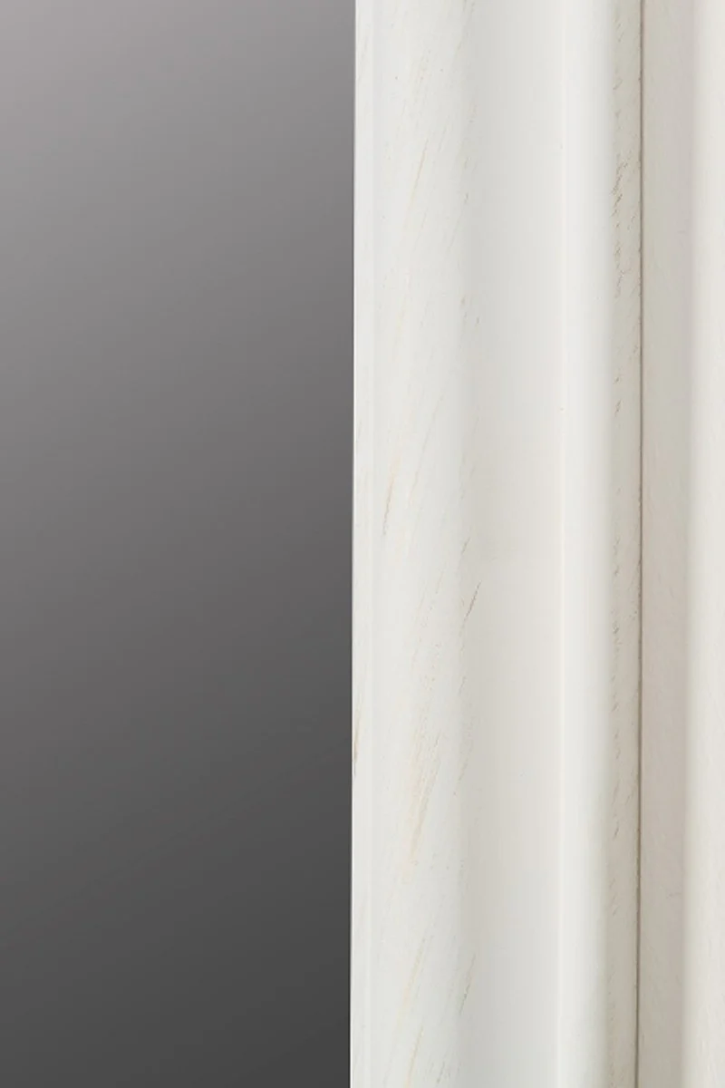 Casa Padrino Espejo de Pared Estilo Campestre Blanco Antiguo / Oro 62 x H. 187 cm - Espejo Hecho a Mano con Marco de Madera