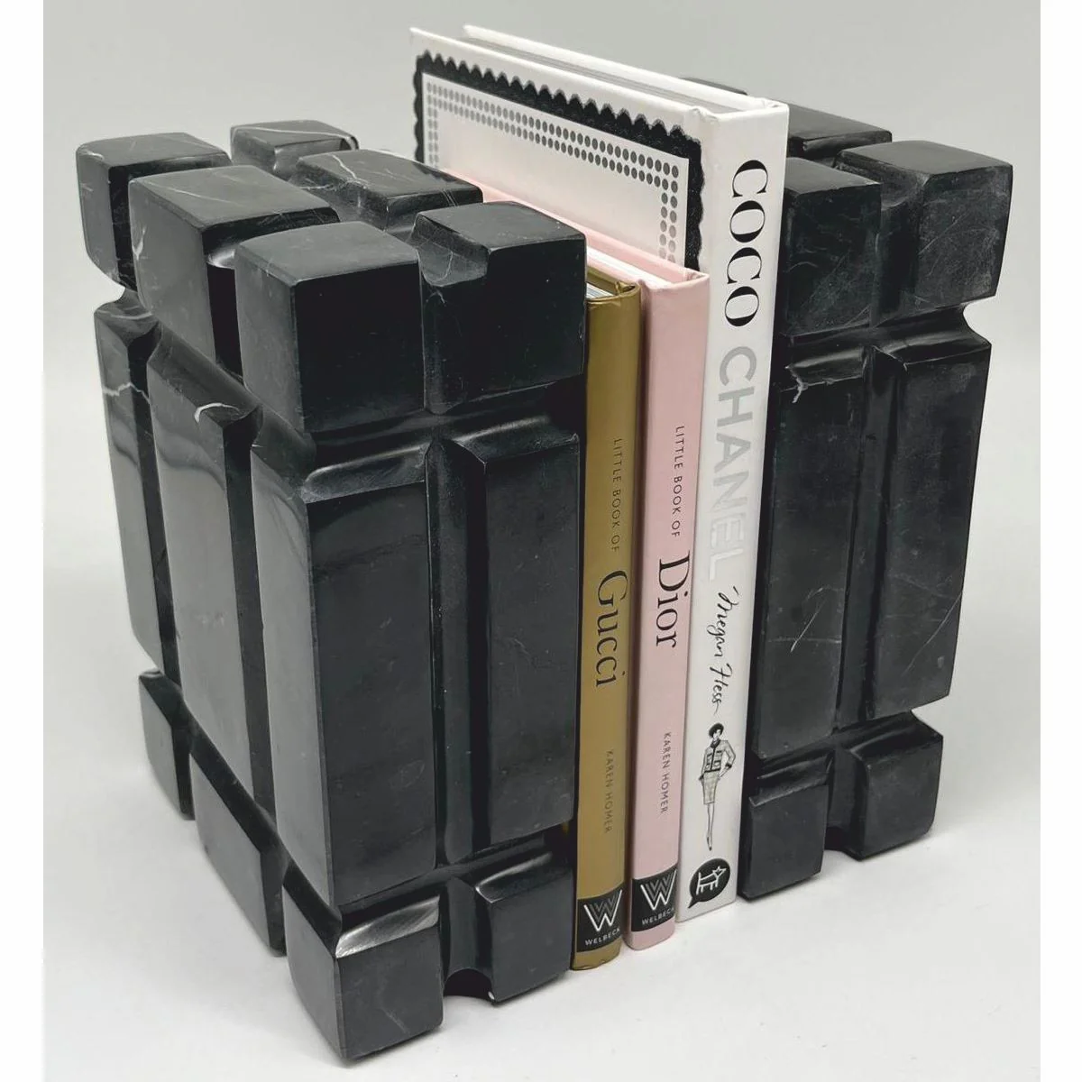 Casa Padrino conjunto de sujetalibros decorativos de m¨¢rmol de lujo negro - Accesorios decorativos