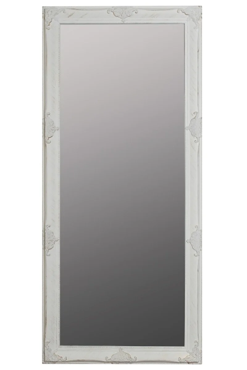 Espejo barroco Casa Padrino Blanco con hermosos adornos antiguos H. 162 cm - Hecho a mano