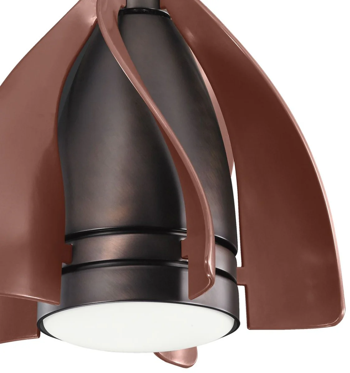 Casa Padrino ventilador de techo de diseño con iluminación LED y control remoto bronce / marrón Ø 38 cm - Calidad de Lujo