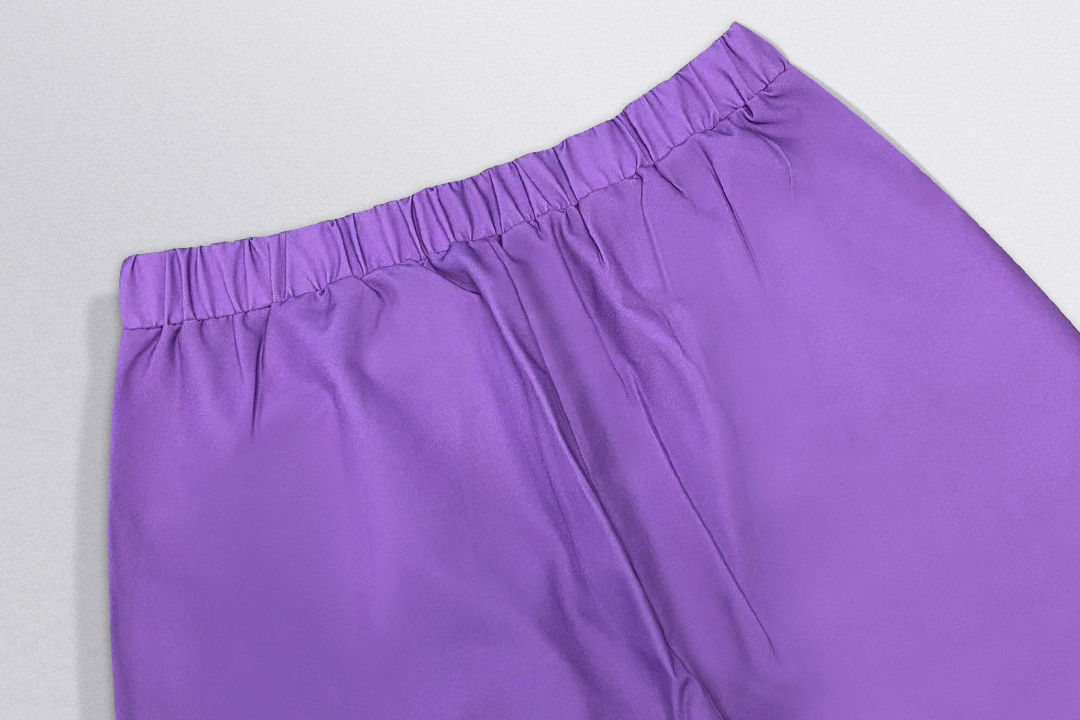 Purple Panel Print Short Sleeve Walking Suit