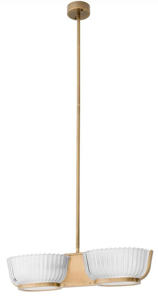 Casa Padrino lámpara de araña de lujo latón vintage 67,5 x 24,5 x A. 142,5 cm - Lámpara de araña de salón - Lámpara de araña de hotel - Lámpara de araña de restaurante - Calidad de lujo