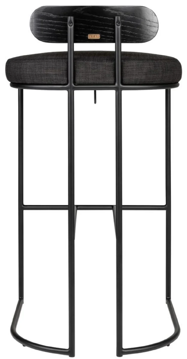 Casa Padrino silla de bar de dise?o negro 46 x 46 x A. 92 cm - Taburete de bar moderno con acero pintado en polvo - Muebles de Bar de Lujo